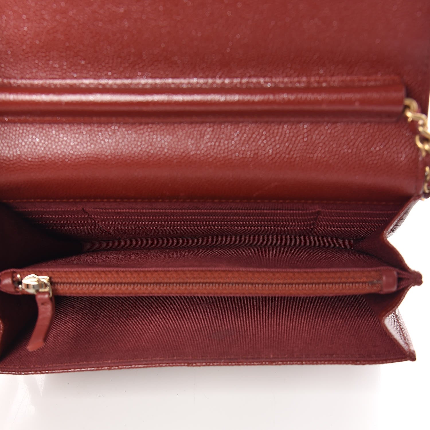 Chanel Iridescent Caviar Quilted Square Wallet On Chain WOC Burgundy 5 of 11