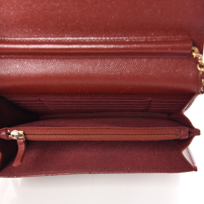 Chanel Iridescent Caviar Quilted Square Wallet On Chain WOC Burgundy 5 of 11