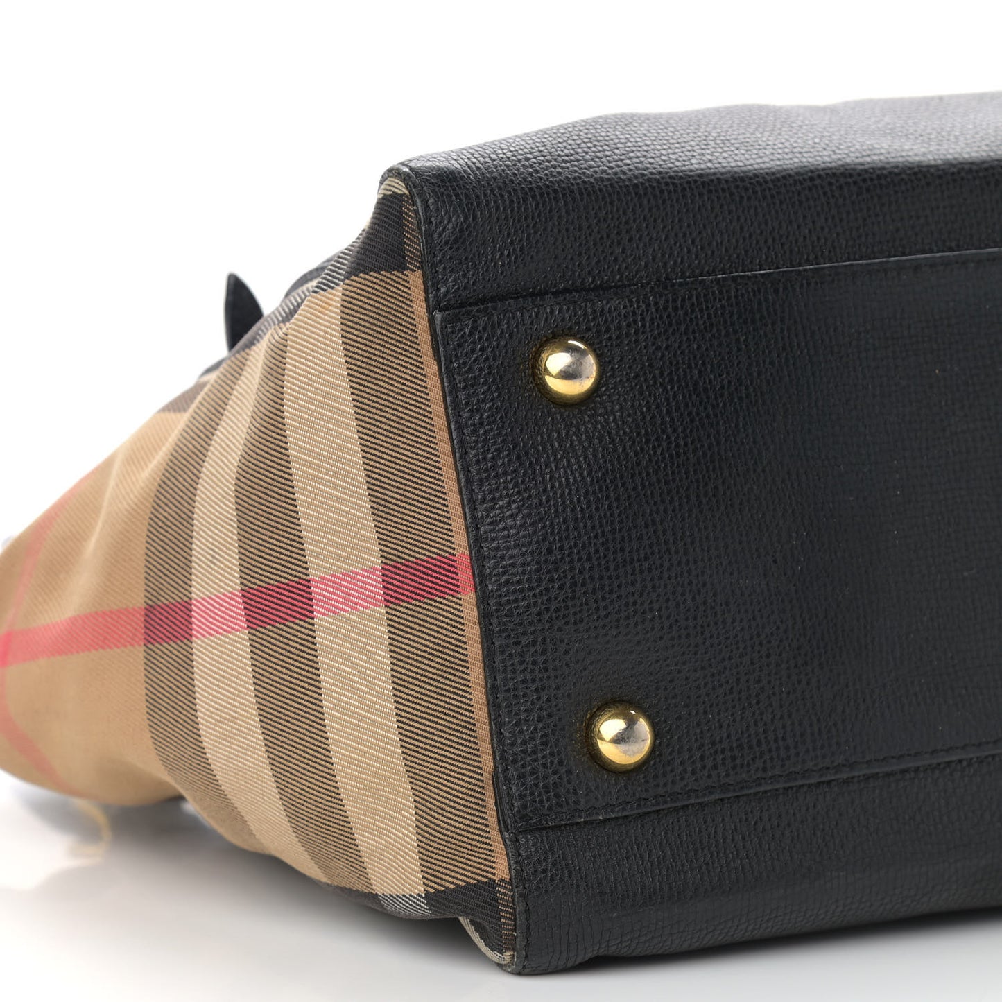 Grainy Calfskin House Check Small Canterbury Black
