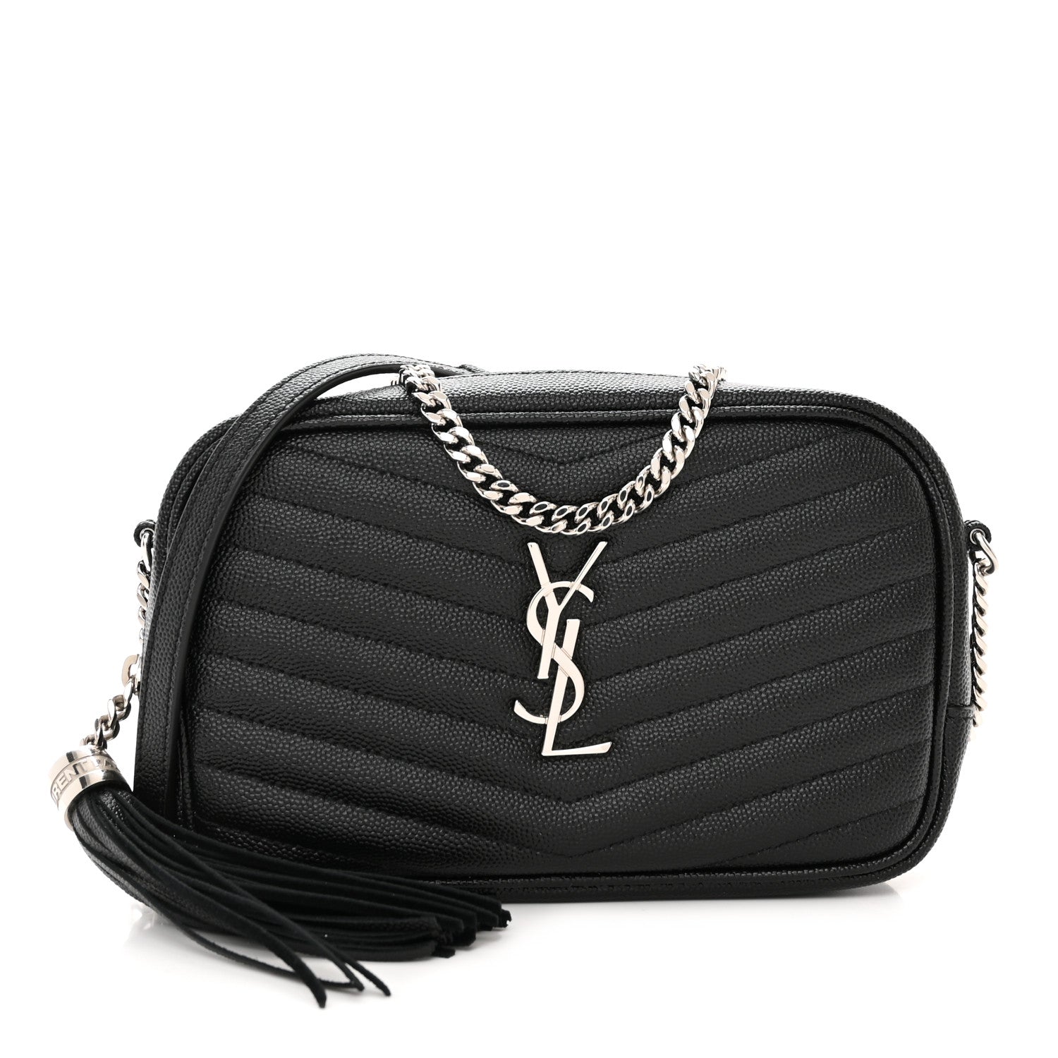 Saint Laurent Grain De Poudre Matelasse Monogram Mini Lou Camera Bag Black 1 of 11