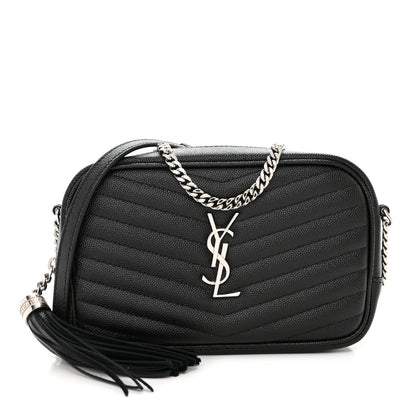 Saint Laurent Grain De Poudre Matelasse Monogram Mini Lou Camera Bag Black 1 of 11