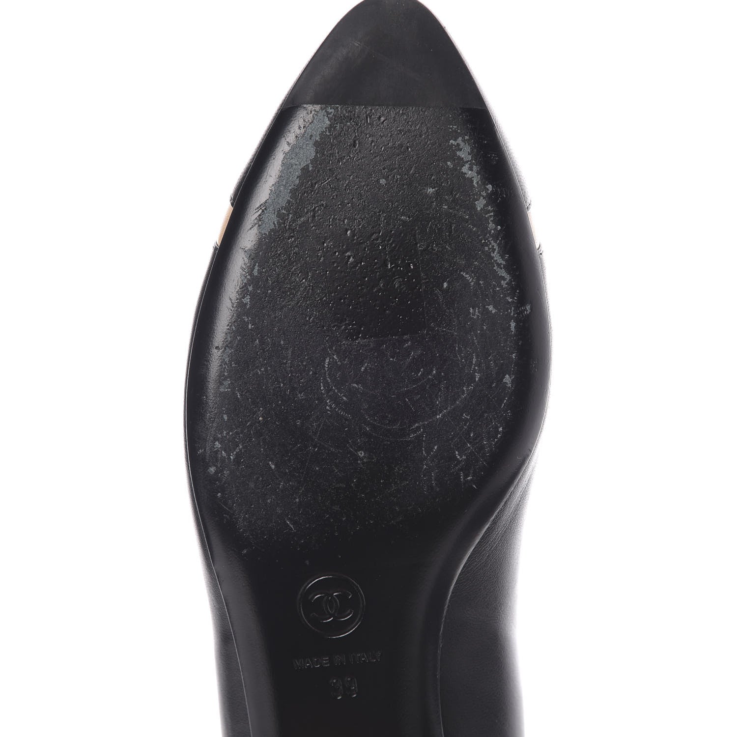 Chanel Lambskin CC Ballerina Flats 39 Black Beige 13 of 15