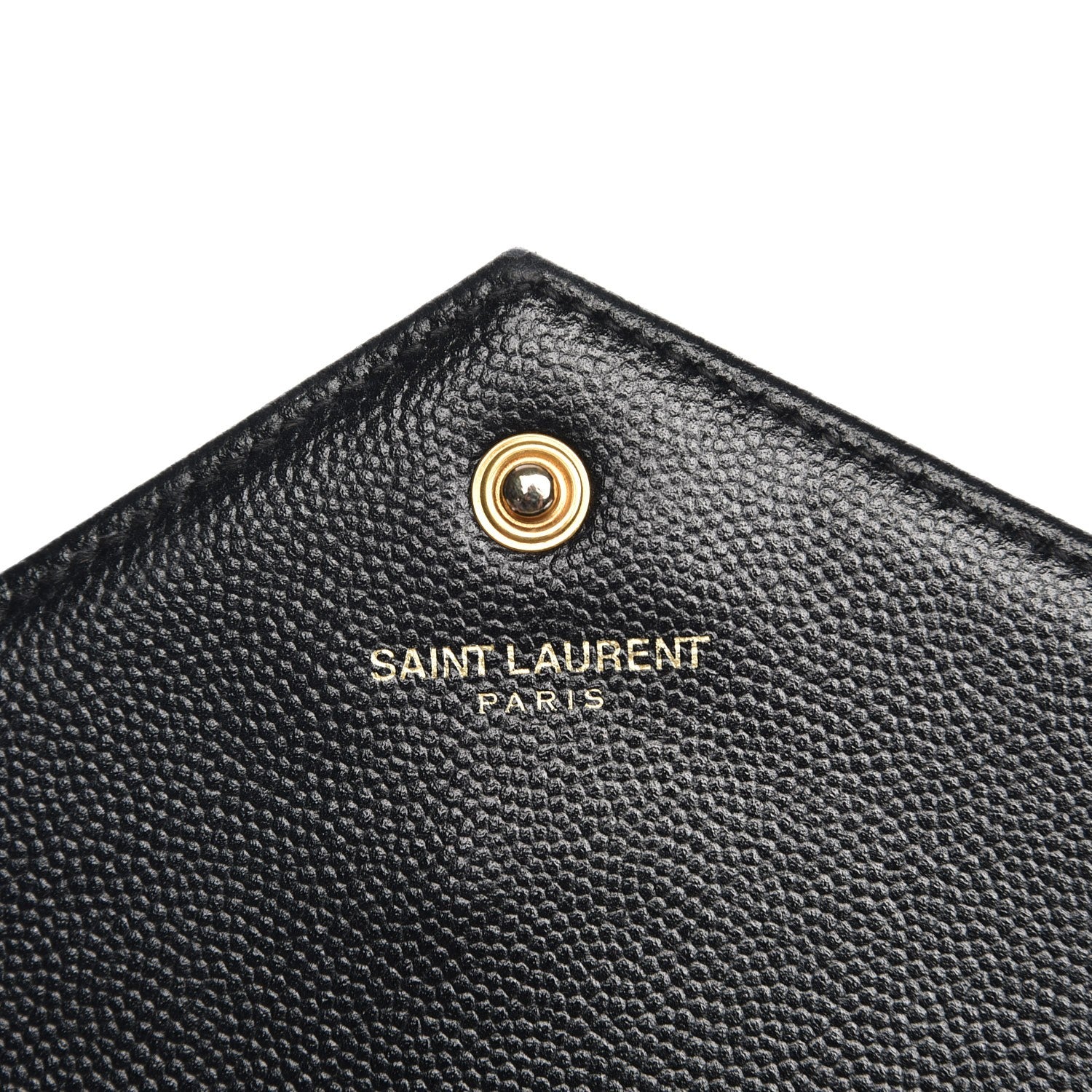 Saint Laurent Grain De Poudre Matelasse Chevron Monogram Chain Wallet Black 7 of 13