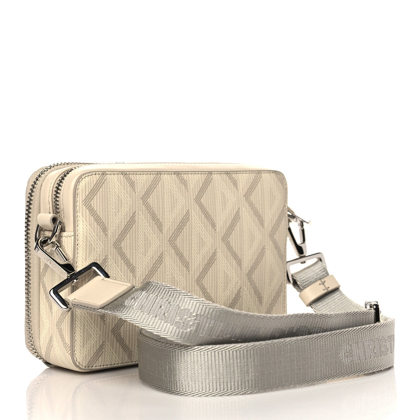 Coated Canvas CD Diamond Messenger Pouch Natural