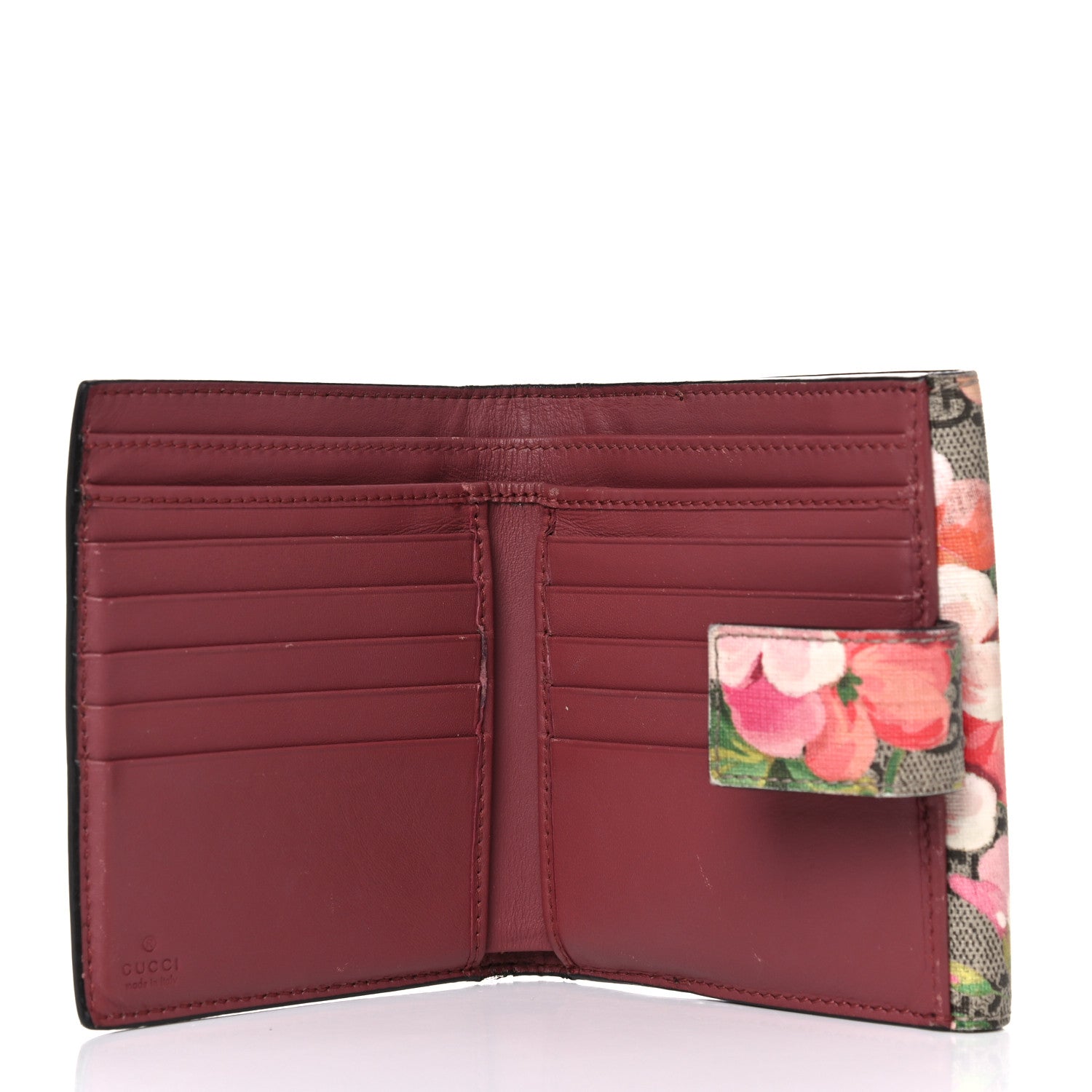 Gucci GG Supreme Monogram Blooms French Flap Wallet Beige Multicolor Dry Rose 5 of 14
