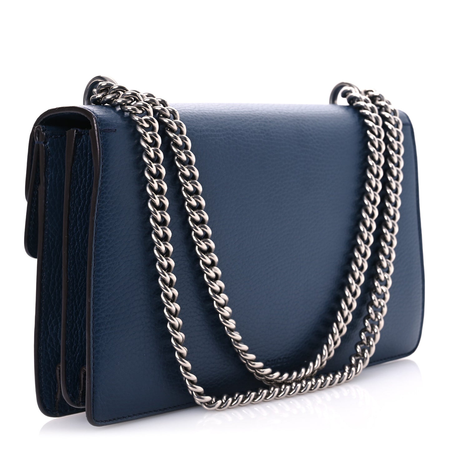 Pebbled Calfskin Small Dionysus Shoulder Bag Blue Agata