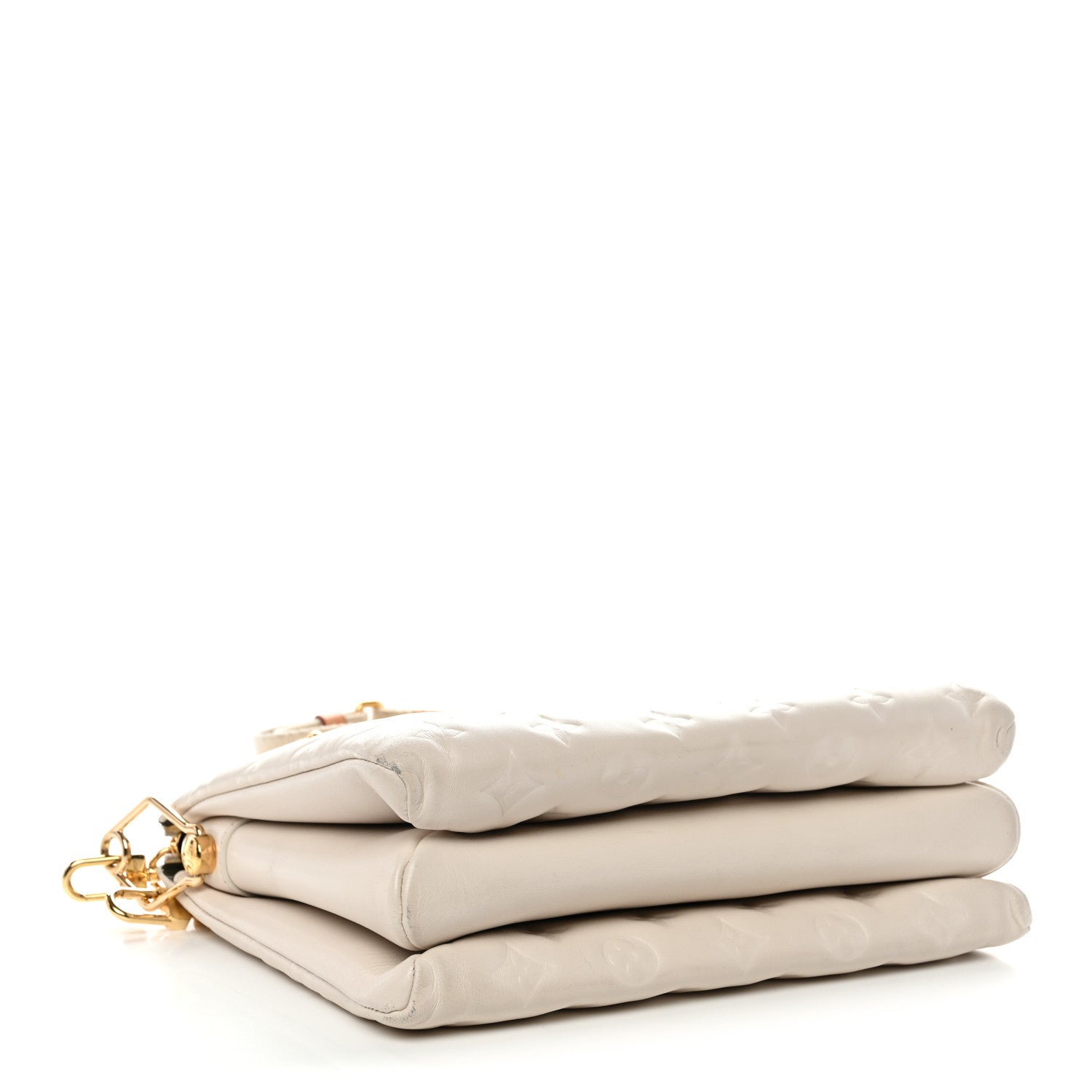 Louis Vuitton Lambskin Embossed Monogram Coussin PM Beige Cream 4 of 11