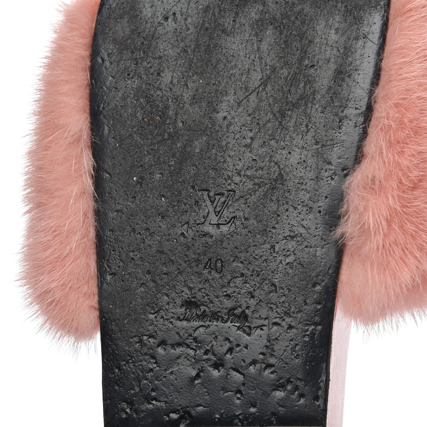 Mink Fur Bom Dia Flat Mules 40 Pink
