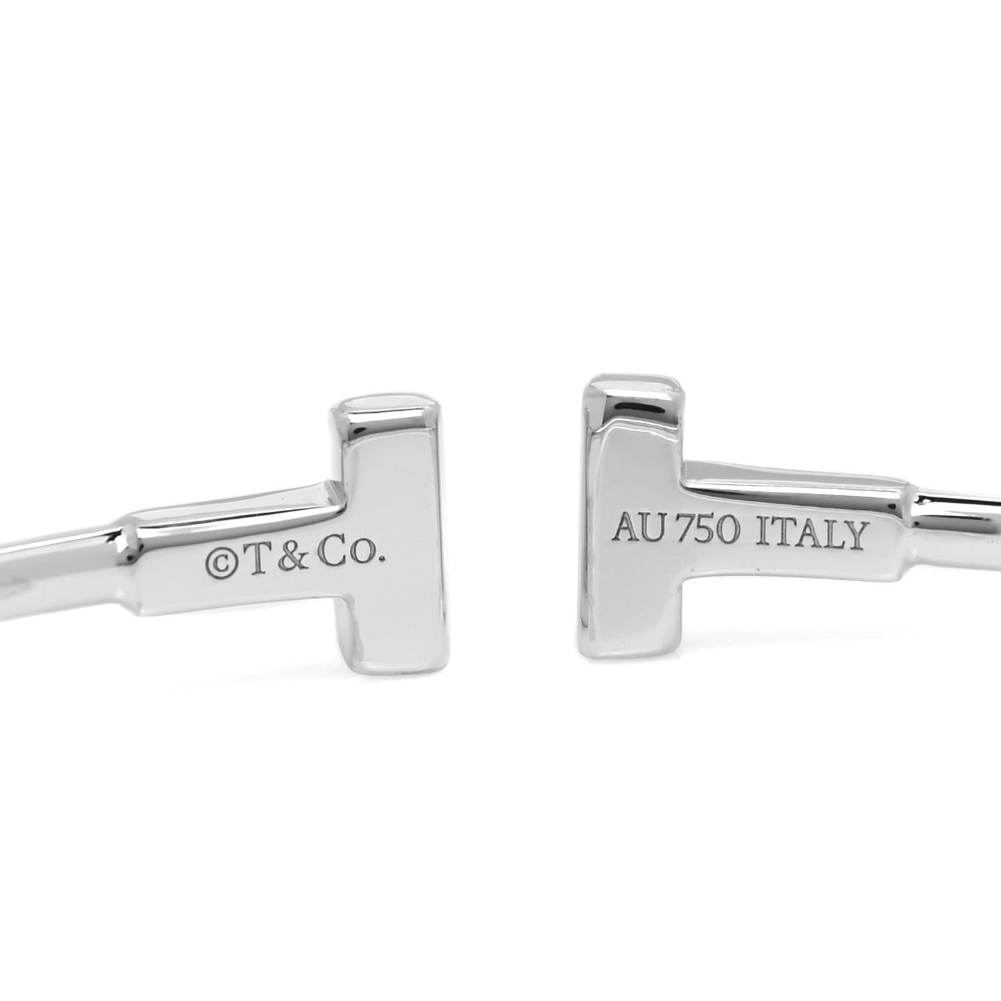 18K White Gold Narrow T Wire Bracelet