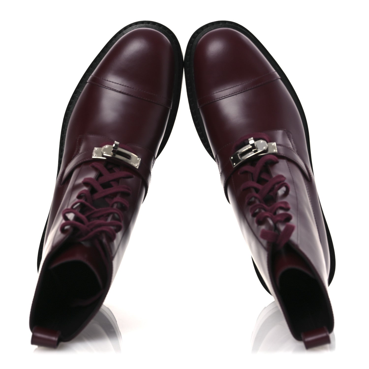 Hermes Glossed Calfskin Funk Ankle Boots 38 Rouge H 2 of 12