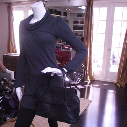 Bottega Veneta Leather Woven Flap Tote 2 of 11