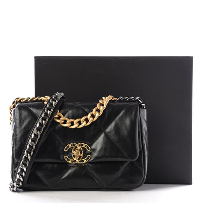 Chanel Goatskin Quilted Medium 19 Flap Black 12 of 12