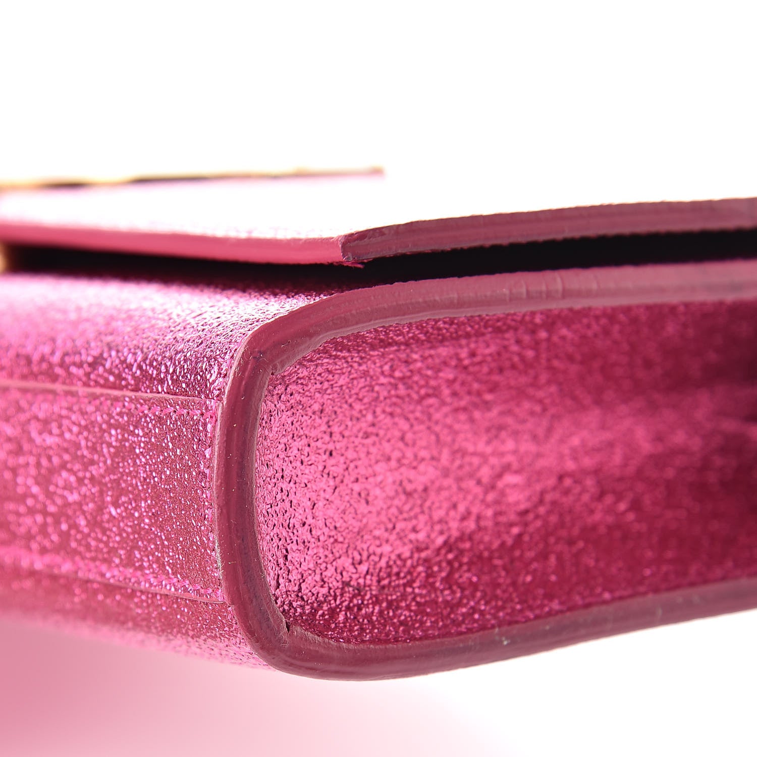 Saint Laurent Metallic Calfskin Monogram Cassandre Clutch Fuchsia 9 of 9