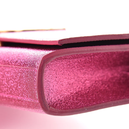 Saint Laurent Metallic Calfskin Monogram Cassandre Clutch Fuchsia 9 of 9