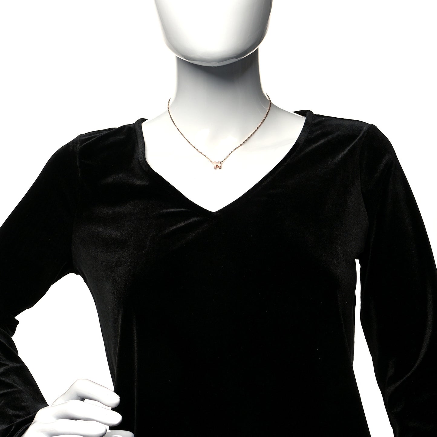 Lacquered Rose Gold Mini Pop H Pendant Necklace Rose Dragee