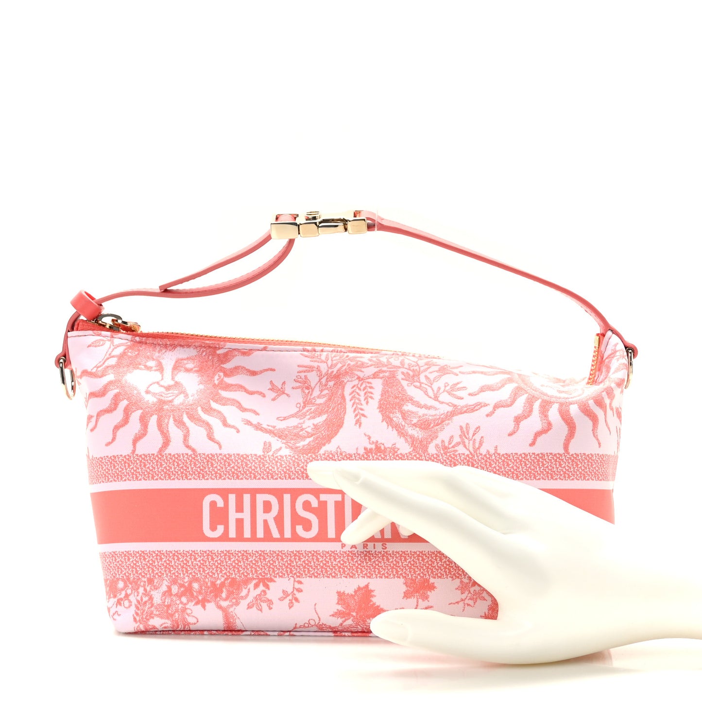 Technical Fabric Toile De Jouy Soleil DiorTravel Nomad Pouch Coral