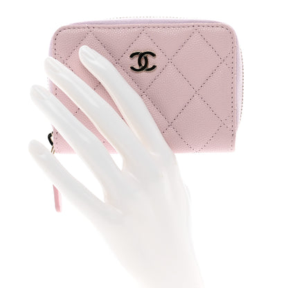Chanel Caviar Quilted Zip Coin Purse Light Pink 2 of 8