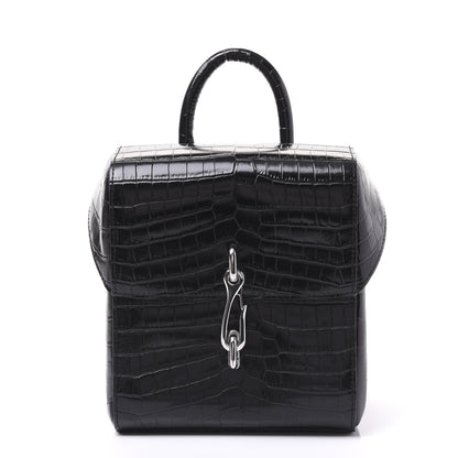 Alexander Wang Crocodile Embossed Calfskin Mini Hook Backpack Black 1 of 9