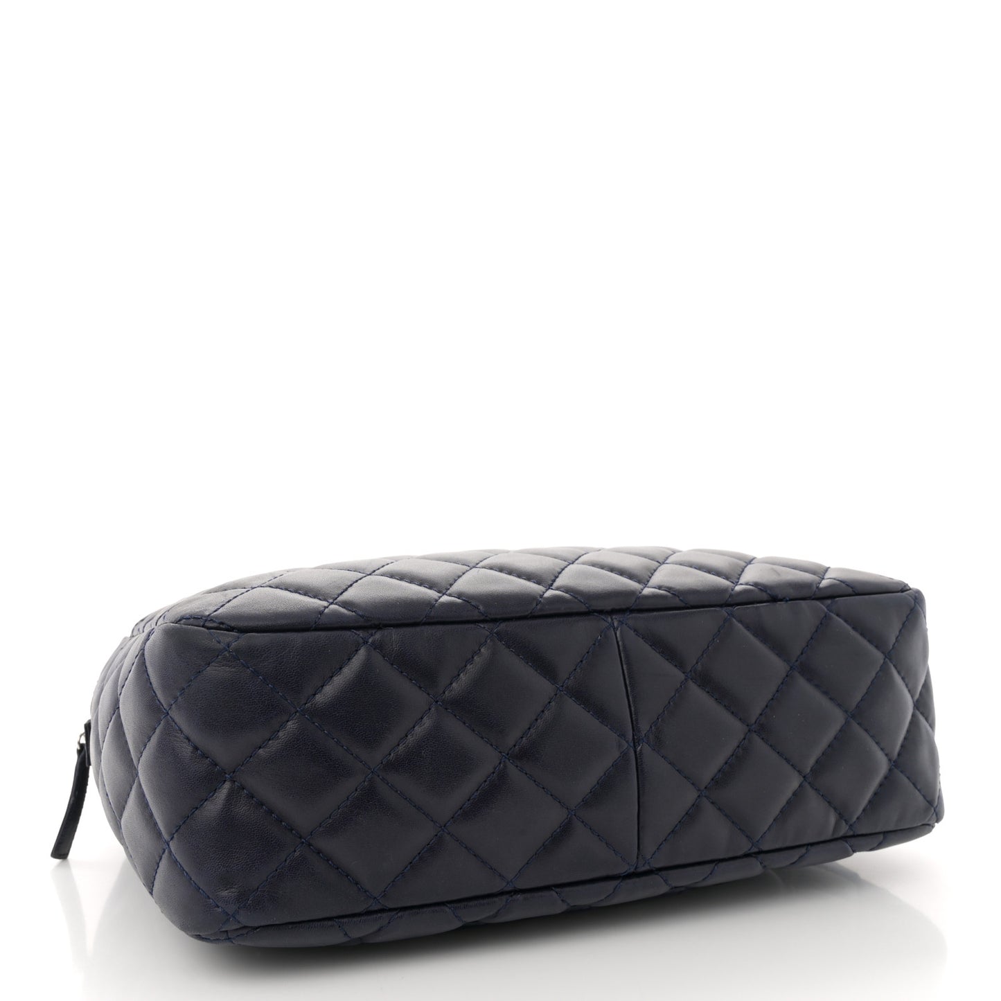 Lambskin Quilted Large Camera Case Navy Blue Navy Blue