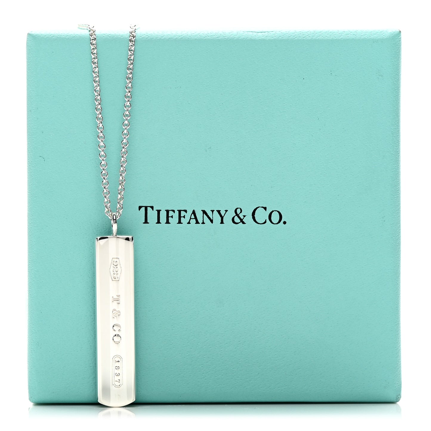 Sterling Silver 1837 Bar Pendant Necklace
