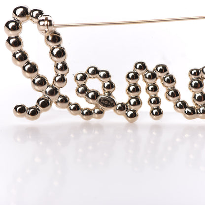 Chanel Metal Glass Swirling Pearls Brooch Pin Gold 4 of 5