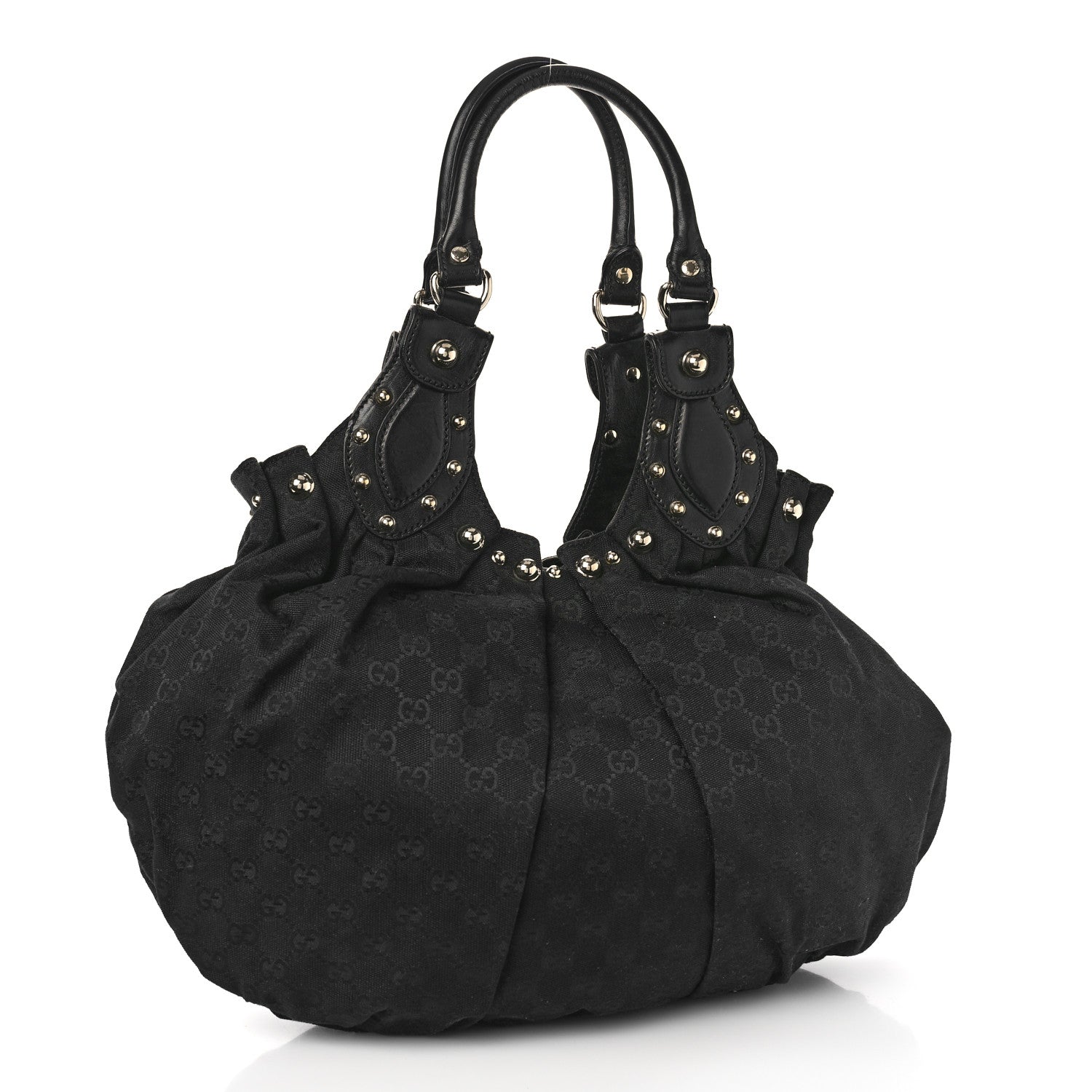 Gucci Monogram Studded Pelham Medium Tote Black 3 of 10