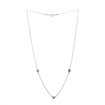 Tiffany 18K Yellow Gold 3 Station Diamonds by the Yard Necklace 2 of 6