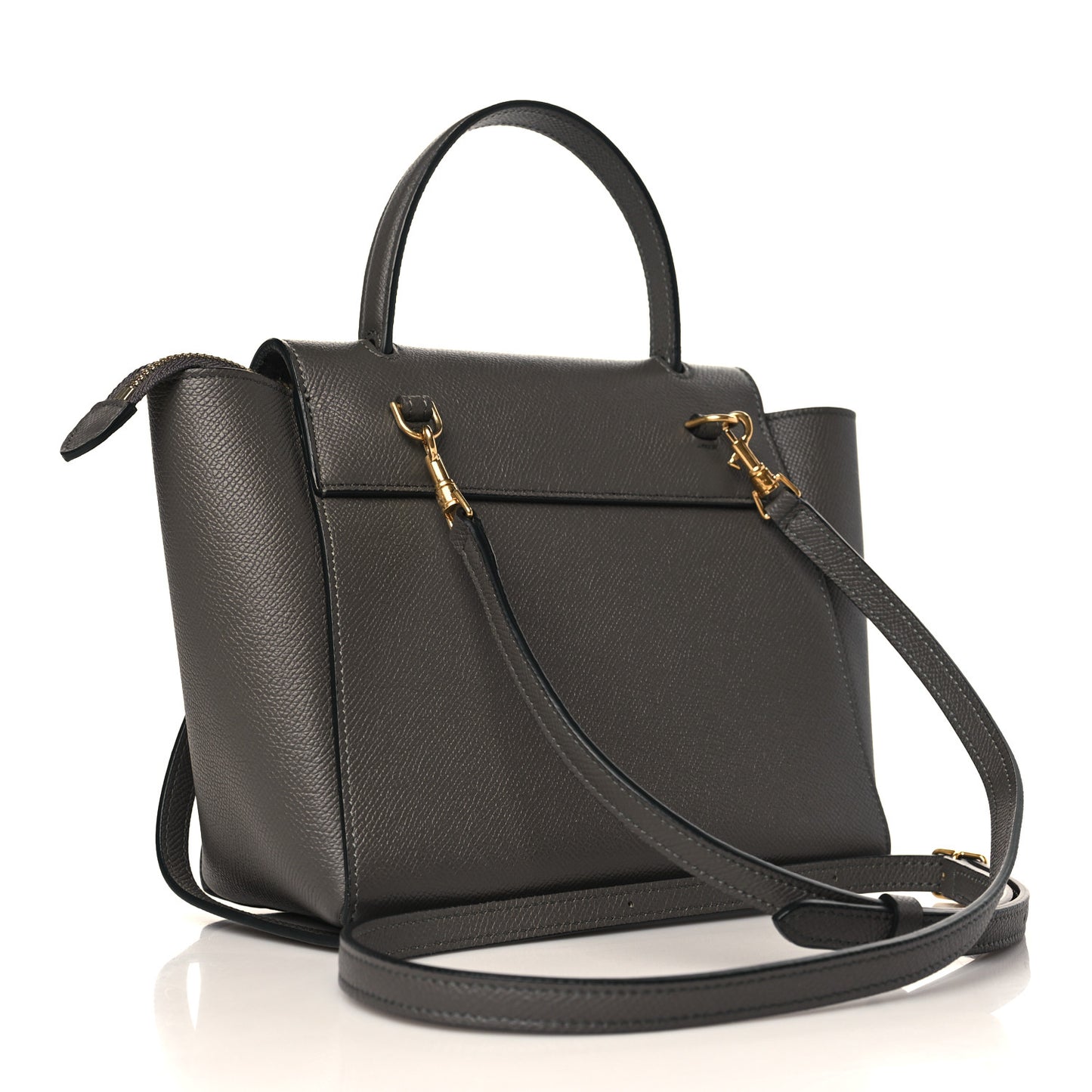 Grained Calfskin Nano Belt Bag Grey