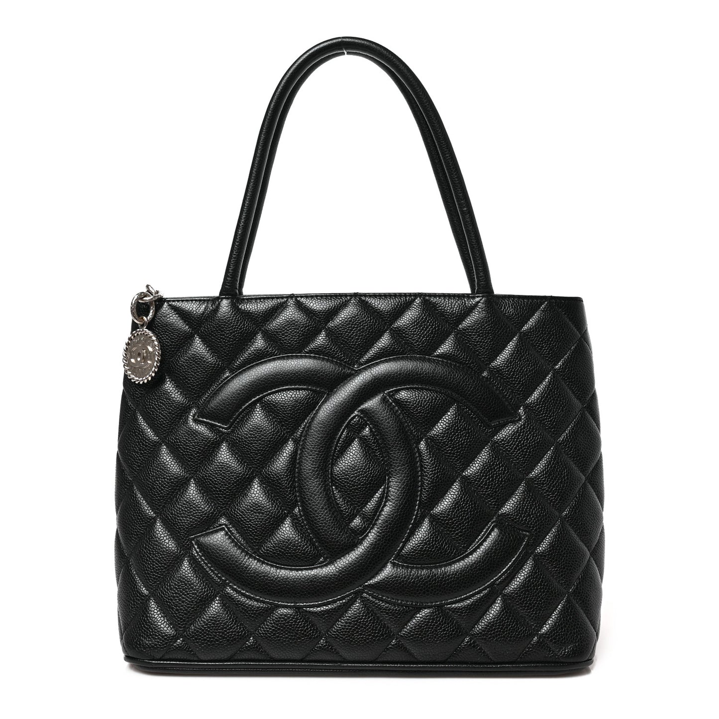 Caviar Quilted Medallion Tote Black