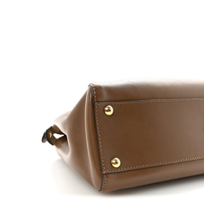 Fendi Vitello Morgan Fabric Jacquard Pequin Medium Peekaboo Iconic Satchel Foresta Tobacco Black 8 of 9