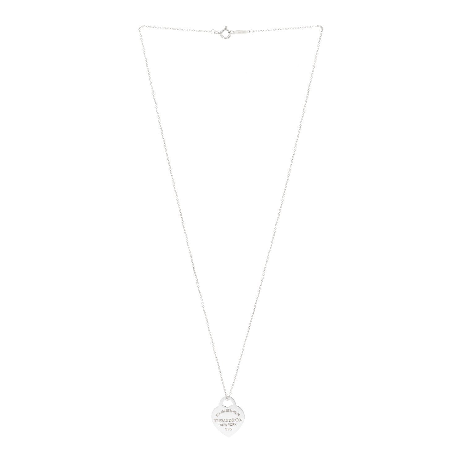 Tiffany Sterling Silver Small Return to Tiffany Heart Pendant Necklace 2 of 6