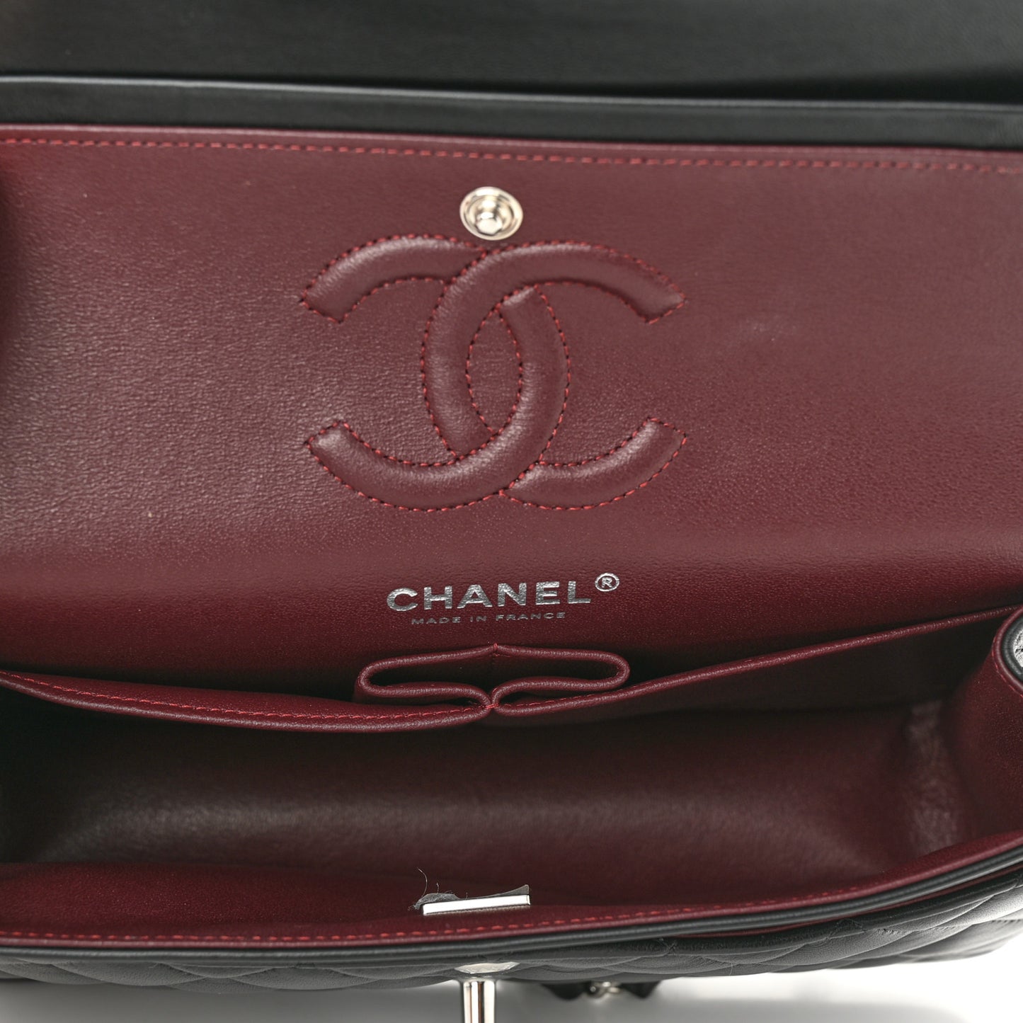 Lambskin Quilted Small Double Flap Black