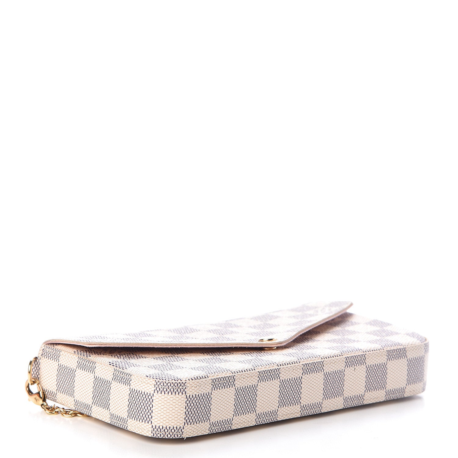 Louis Vuitton Damier Azur Pochette Felicie Chain Wallet Rose Ballerine 4 of 13