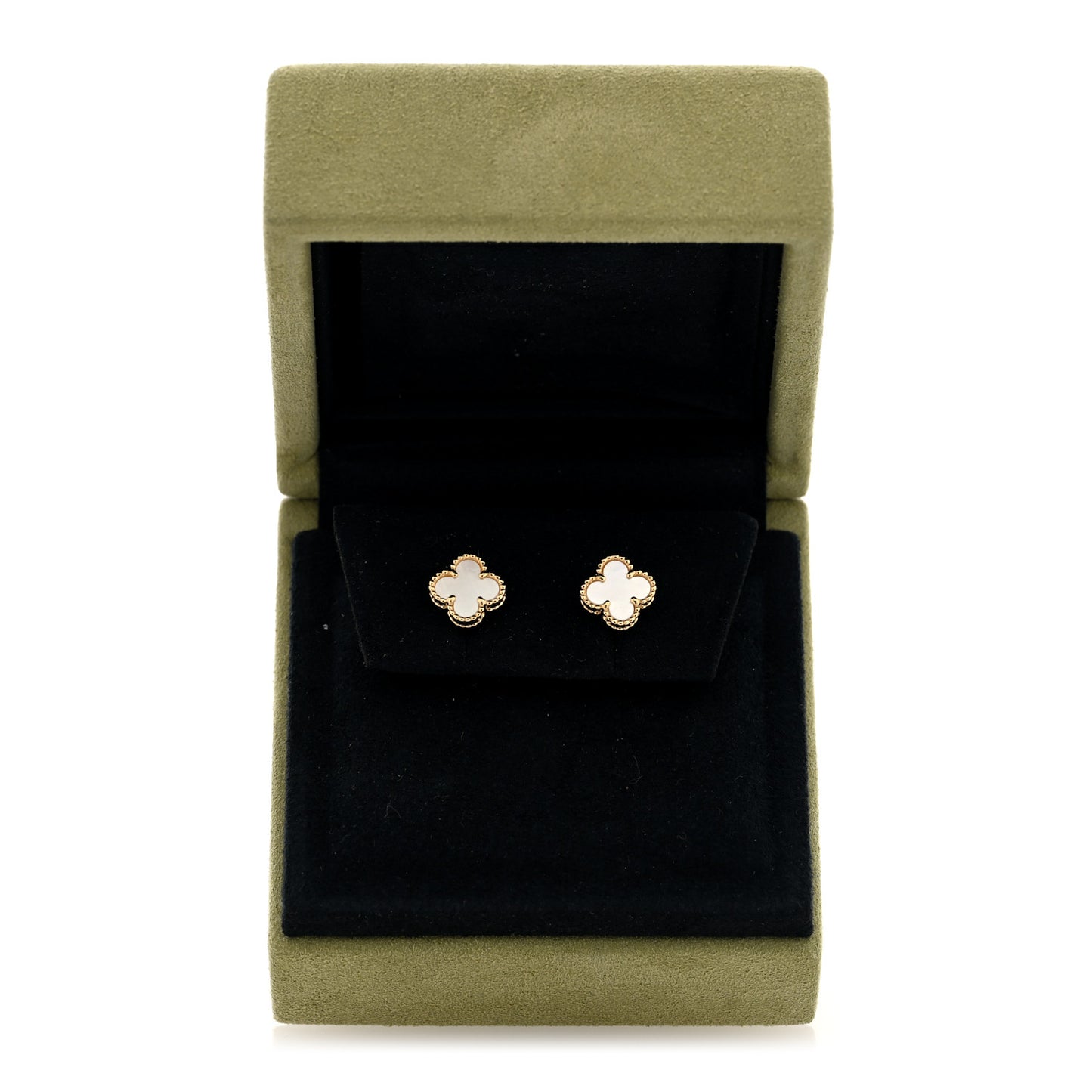 18K Yellow Gold Mother of Pearl Sweet Alhambra Earrings
