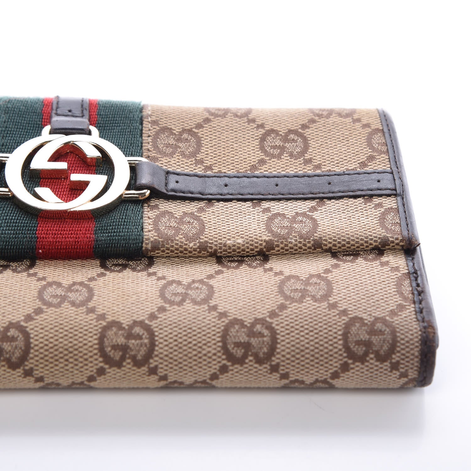 Gucci Monogram Web GG Reins Wallet Dark Brown 19 of 20