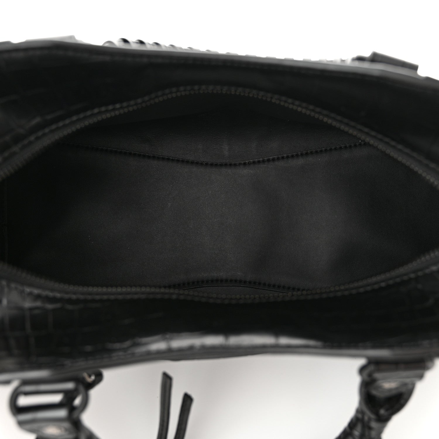 Balenciaga Semi Shiny Calfskin Crocodile Embossed Neo Classic Black Hardware S City Black 5 of 12