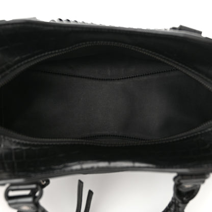 Balenciaga Semi Shiny Calfskin Crocodile Embossed Neo Classic Black Hardware S City Black 5 of 12