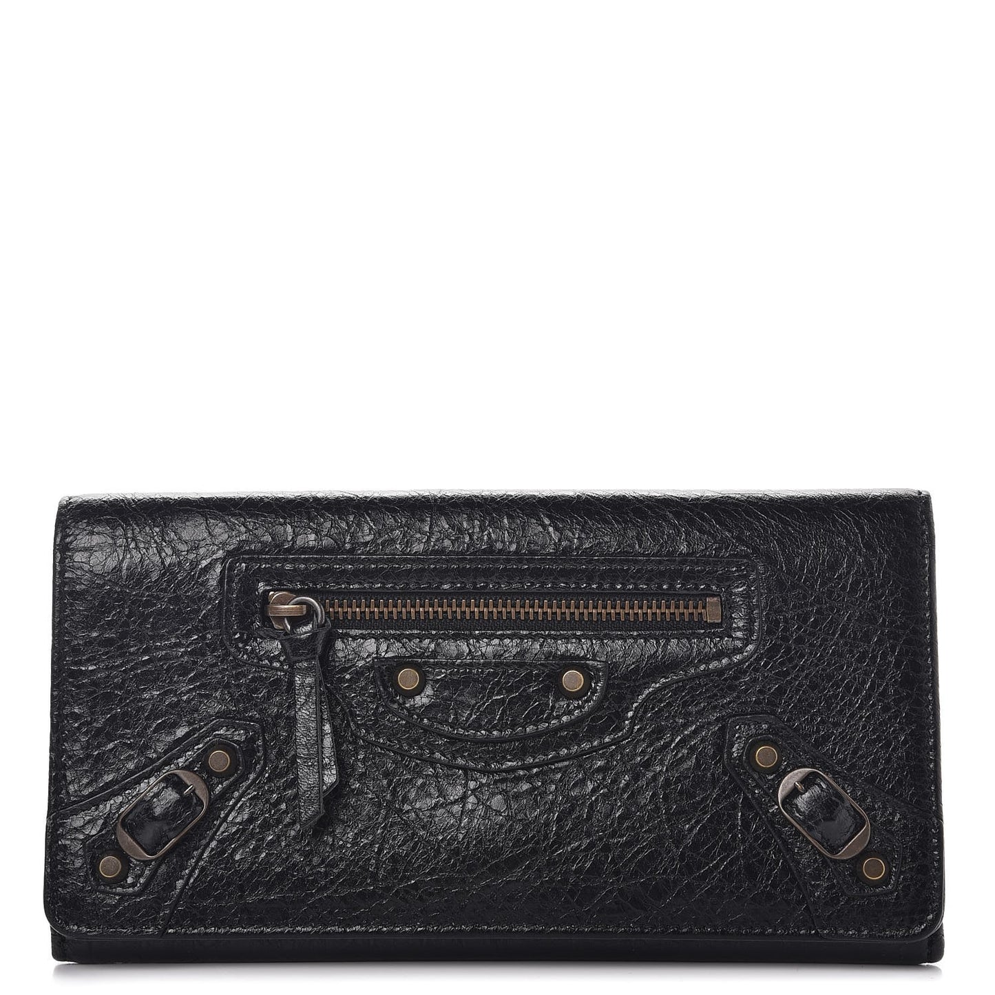Agneau Classic Hardware Money Wallet Black