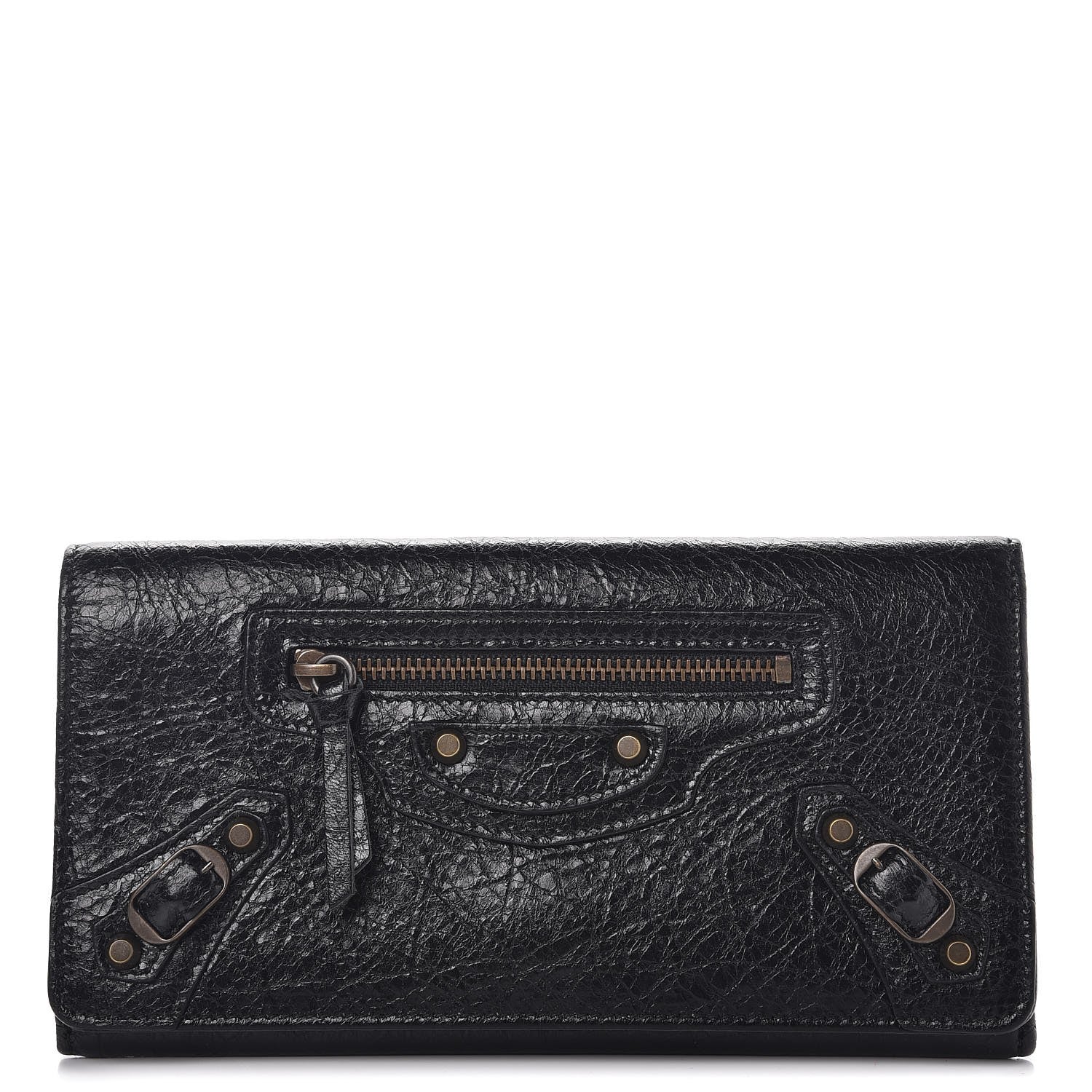 Balenciaga Agneau Classic Hardware Money Wallet Black 1 of 6