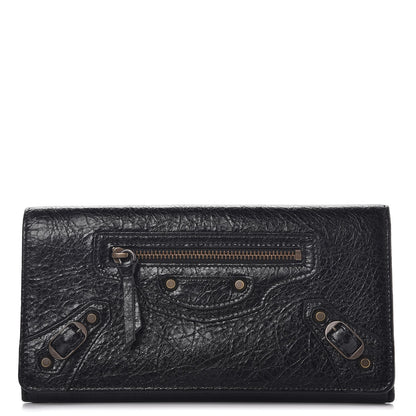 Balenciaga Agneau Classic Hardware Money Wallet Black 1 of 6