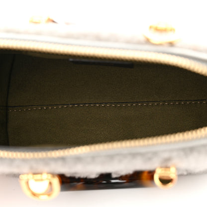 Fendi Sheepskin Vitello King Plexiglass Logo Embroidered Mini By The Way Top Handle Boston Ghiaccio 4 of 9