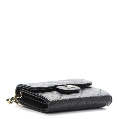 Chanel Caviar Quilted Flap Card Holder On Chain Black 4 of 9