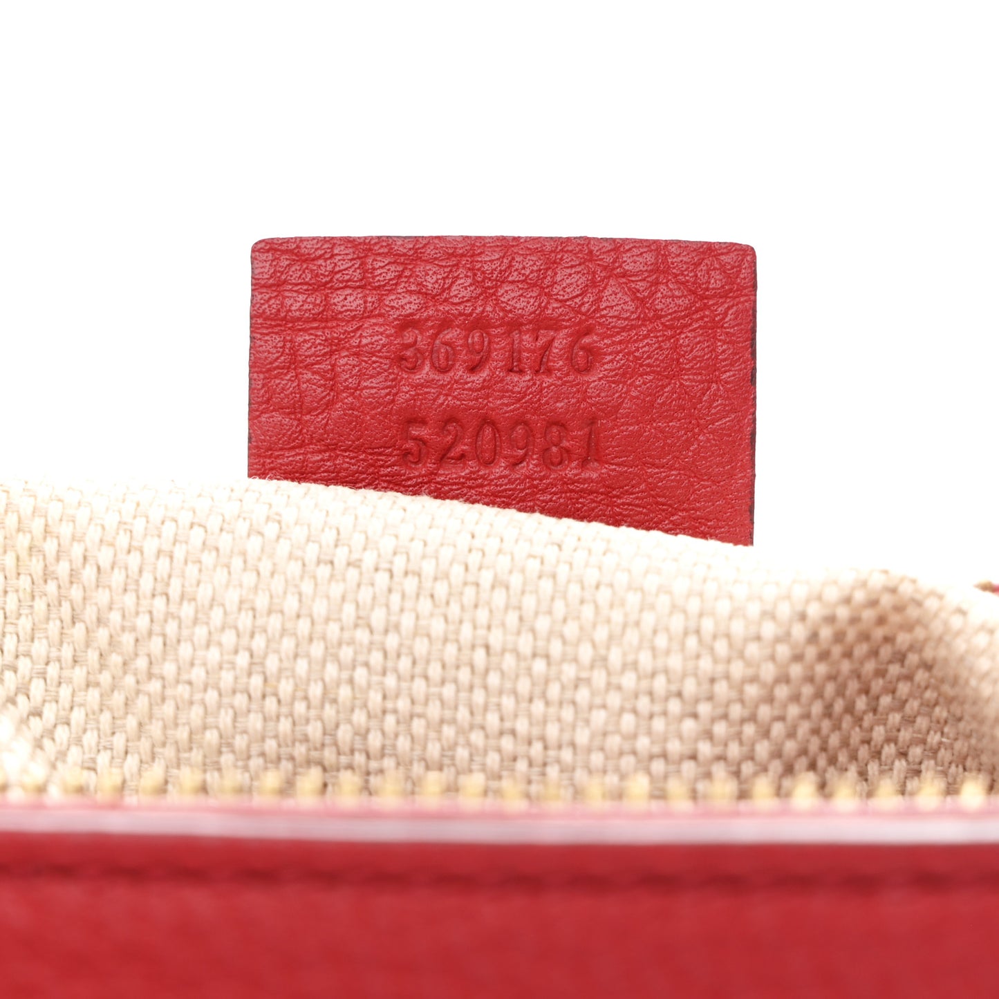 Pebbled Calfskin Small Soho Top Handle Bag Red