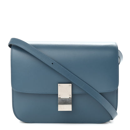 Celine Box Calfskin Medium Classic Box Flap Bag Blue Slate 1 of 8