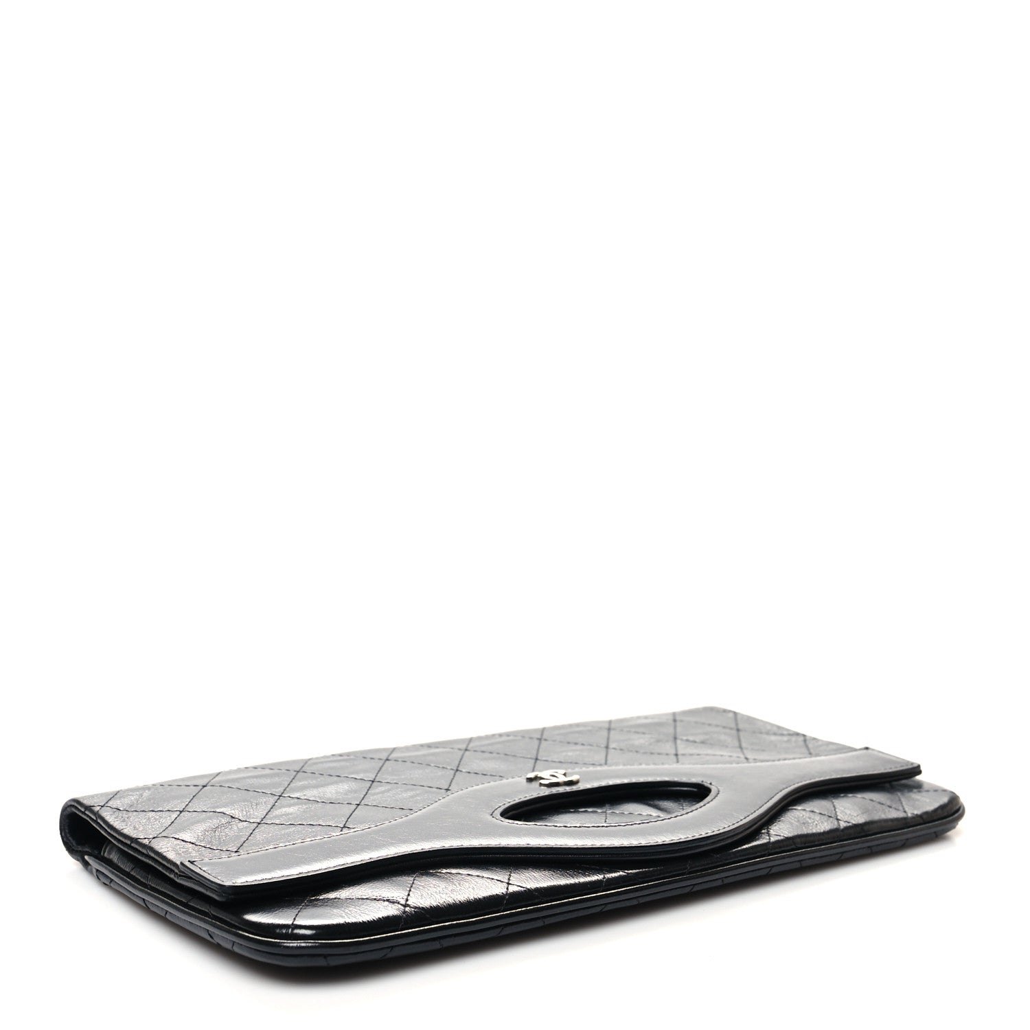 Chanel Shiny Crumpled Calfskin Large 31 Pouch Black 4 of 10
