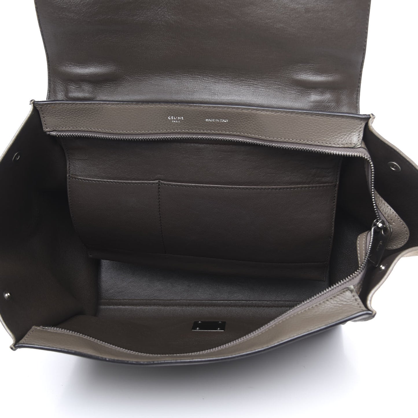 Drummed Calfskin Suede Medium Trapeze Taupe