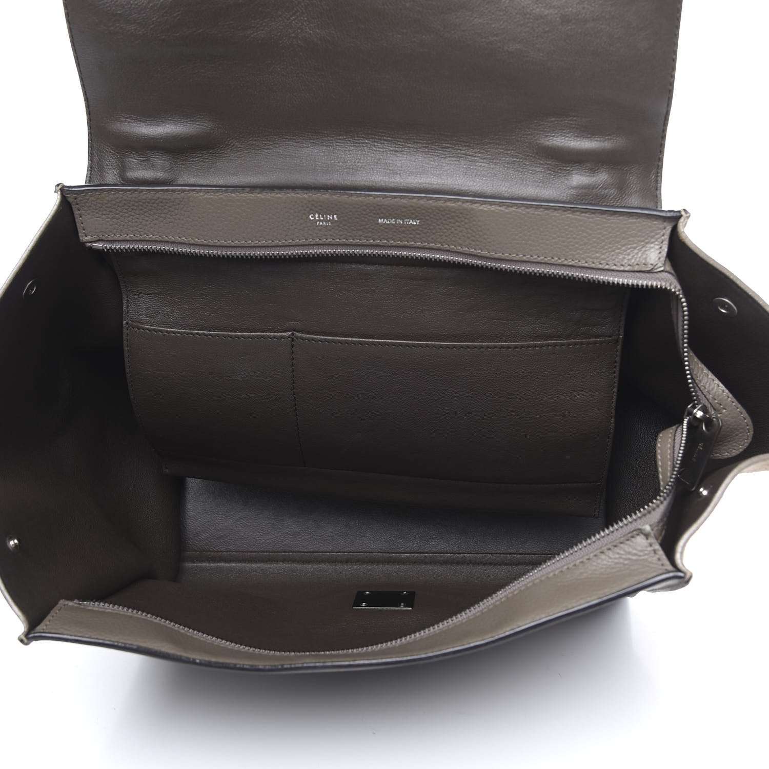 Celine Drummed Calfskin Suede Medium Trapeze Taupe 5 of 20