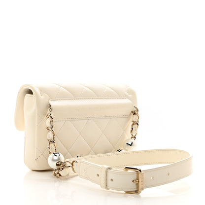 Chanel Lambskin Quilted Mini My Precious Waist Bag White 3 of 12