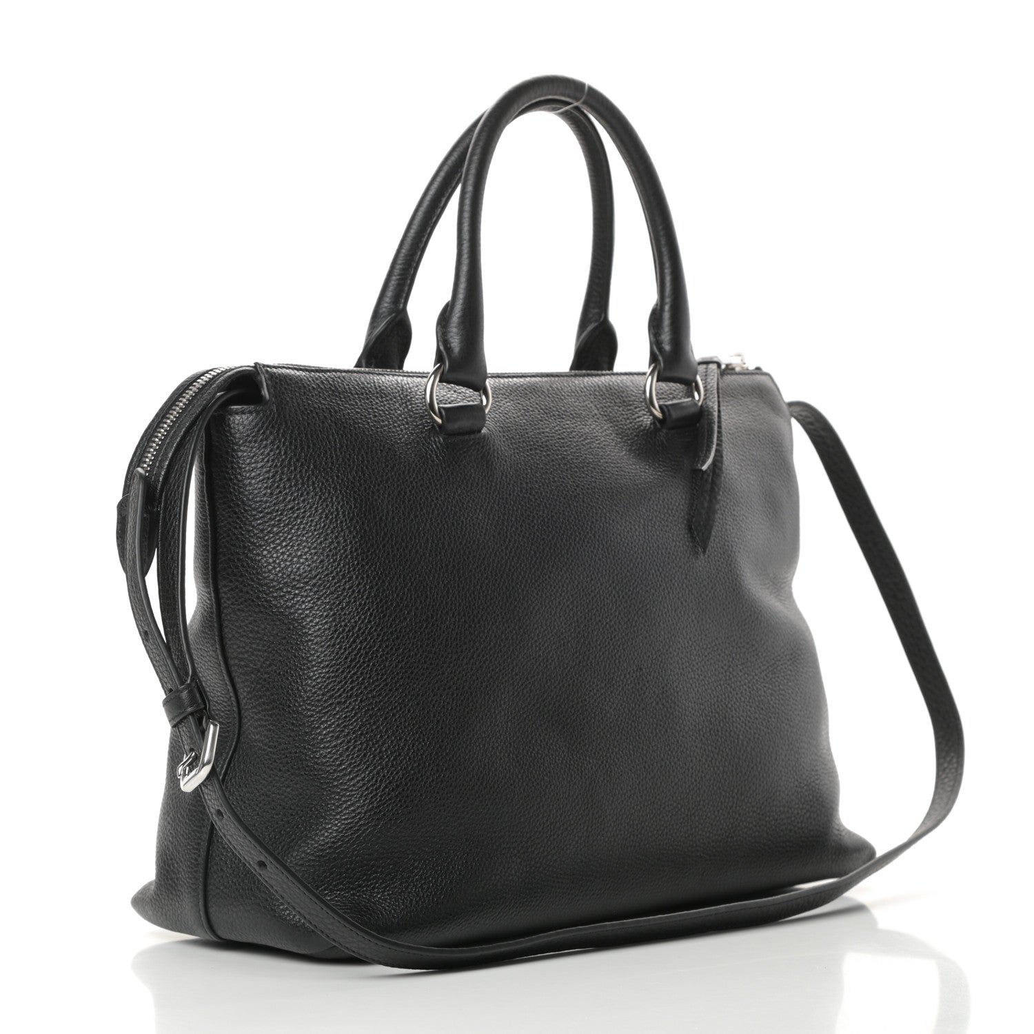 Prada Vitello Daino Tote Black 3 of 11