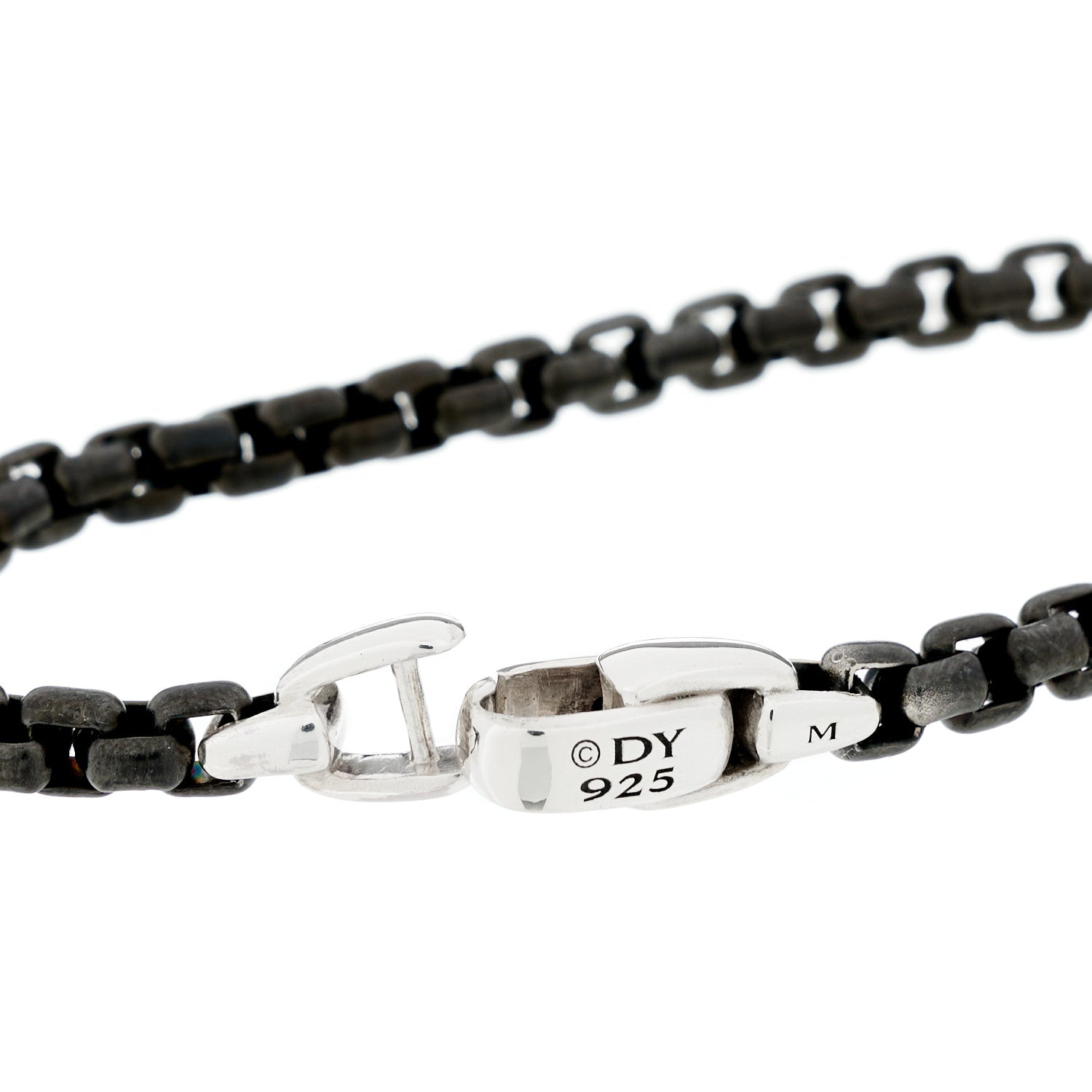 David Yurman Sterling Silver Darkened Stainless Steel Box Chain Bracelet 3 of 3